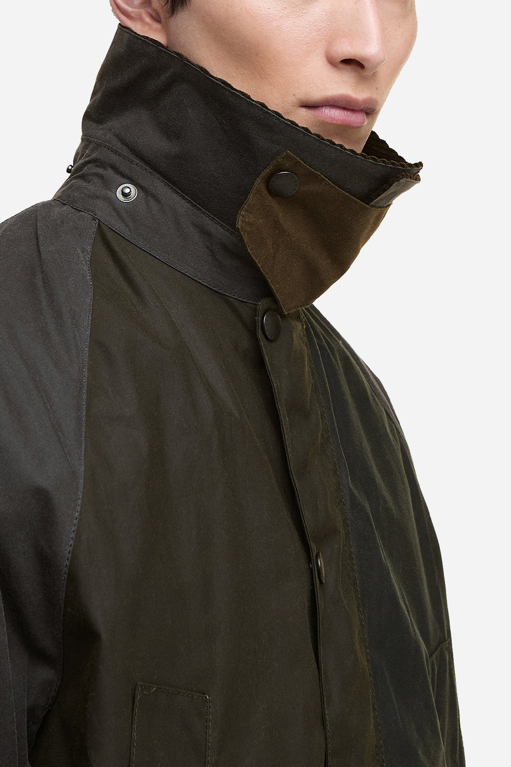 Barbour Patchwork OS Bedale Wax Jacket (Sage Multi)