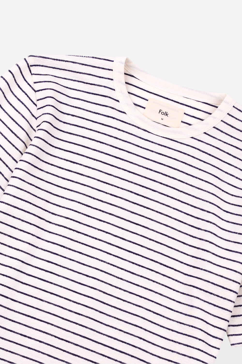 Folk Textured Stripe T-Shirt (Ecru/Navy)