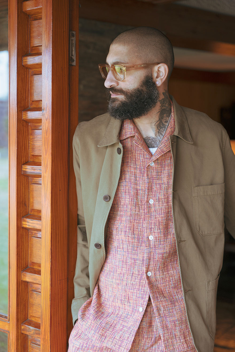 Portuguese Flannel Boucle Shirt (Grape Print)
