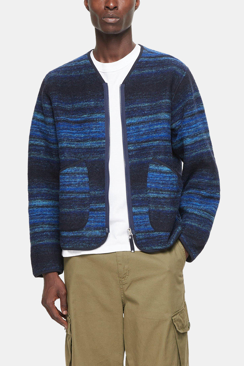 Universal Works sotilaallinen lineritakki (sininen Mississippi -fleece)