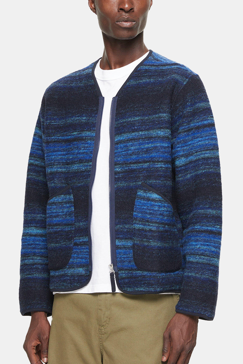 Universal Works sotilaallinen lineritakki (sininen Mississippi -fleece)