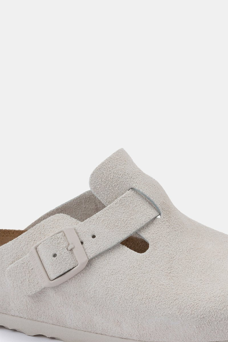 Birkenstock Boston Suede Leather (Antique White) | Sandals