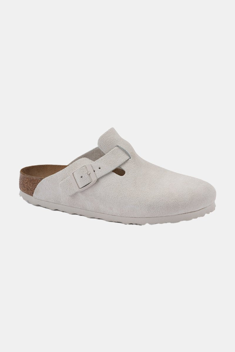 Birkenstock Boston Suede Leather (Antique White) | Sandals