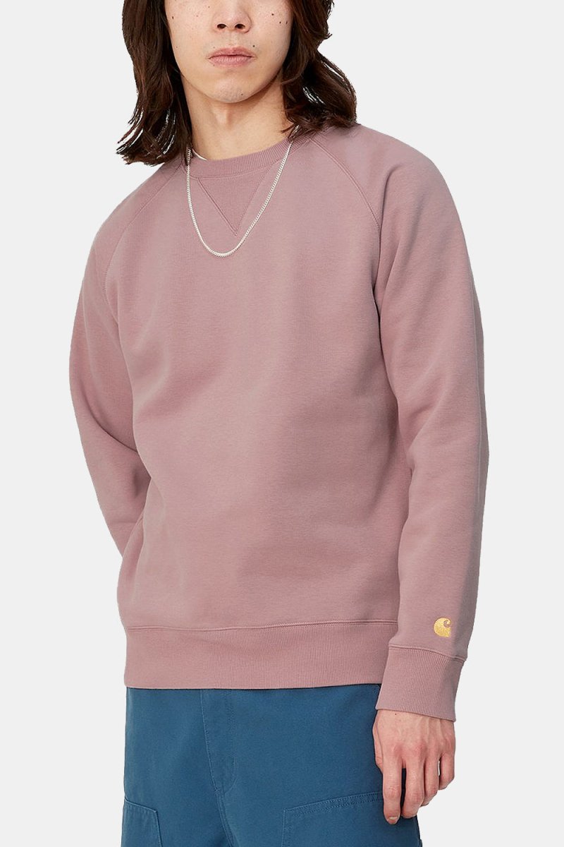 Carhartt WIP Chase Sweatshirt (Glassy Pink/Gold) | Sweaters