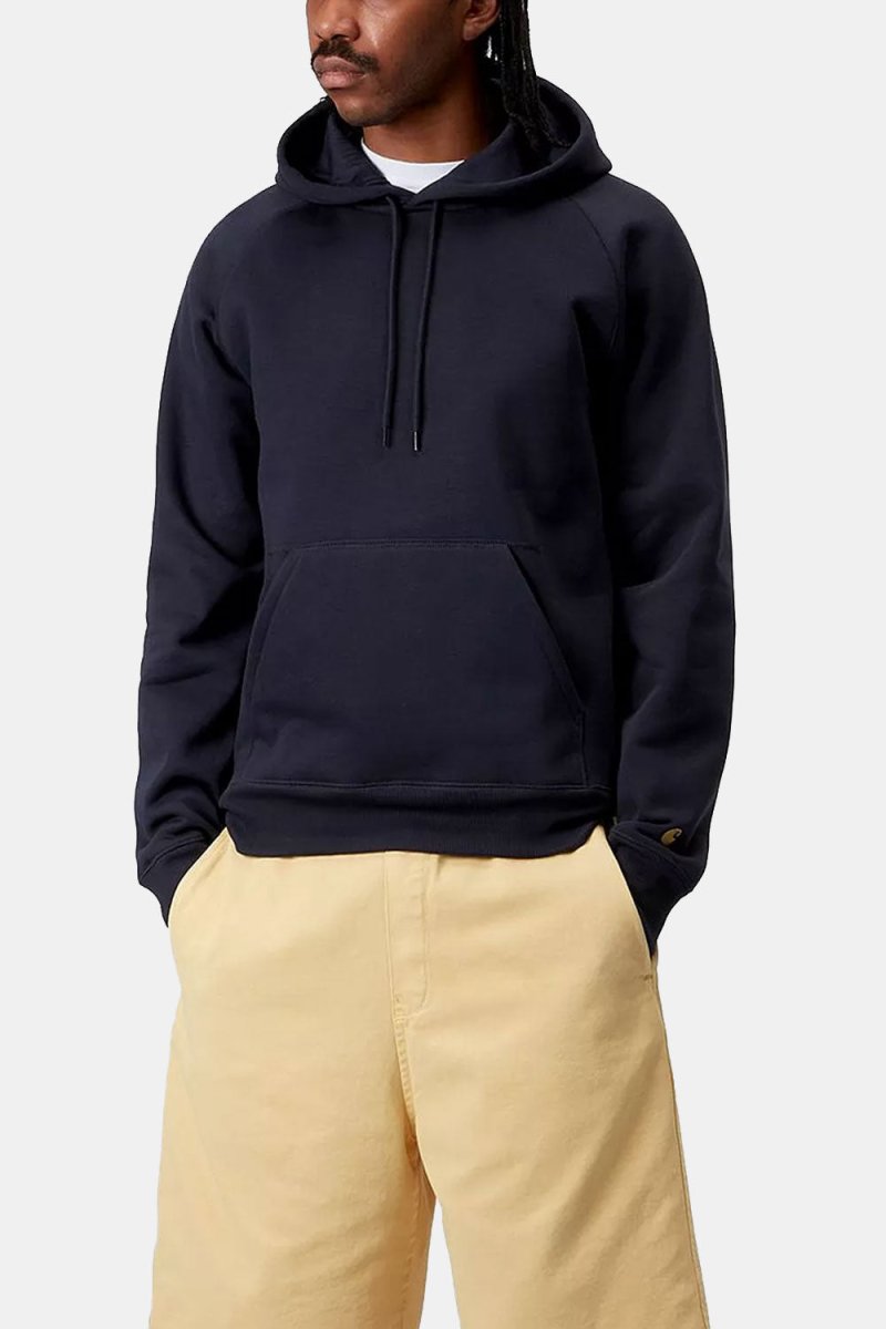 Carhartt WIP Hooded Chase Sweat (Dark Navy/Gold) | Sweaters