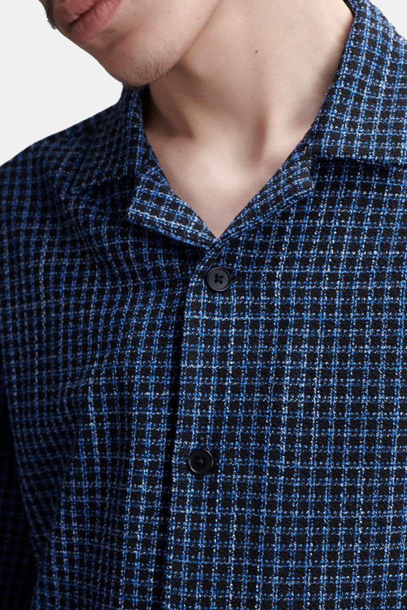 Edwin Saga Short Sleeve Shirt (Blue Dobby Check) | Shirts