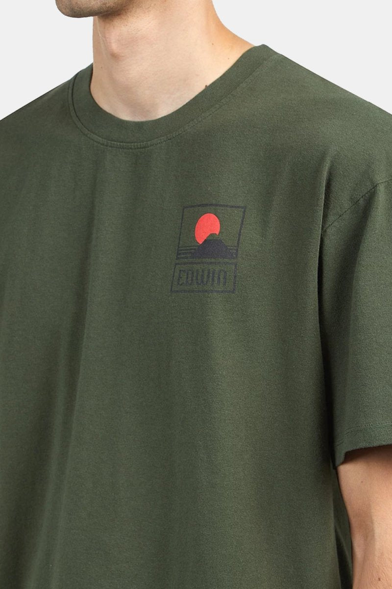 Edwin Sunset On Mount Fuji T-Shirt (Kombu Green) | T-Shirts