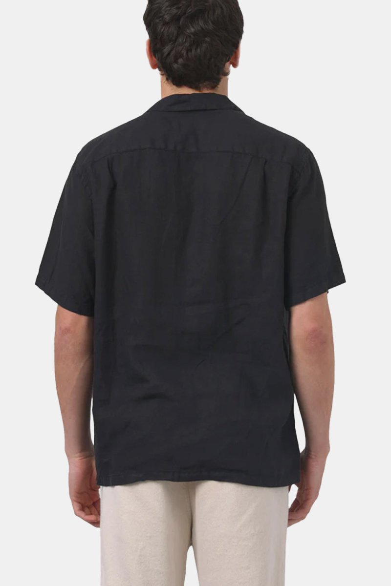 Portuguese Flannel Camp Collar Shirt (Black) | Shirts