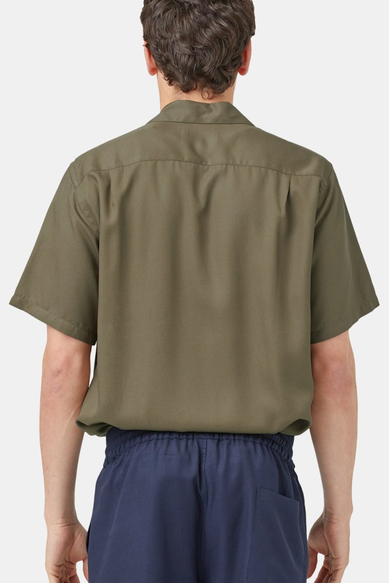 Portuguese Flannel Camp Collar Shirt (Dry Green) | Shirts