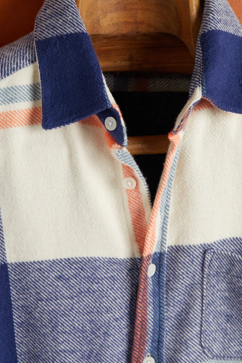 Portuguese Flannel Tape ESP BD Shirt (White/Blue) | Shirts