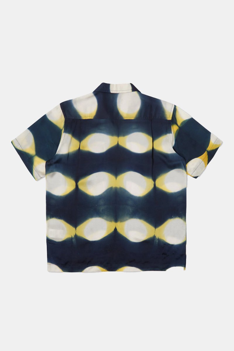 Universal Works Tie Dye Camp Shirt (Navy/Yellow) | Shirts
