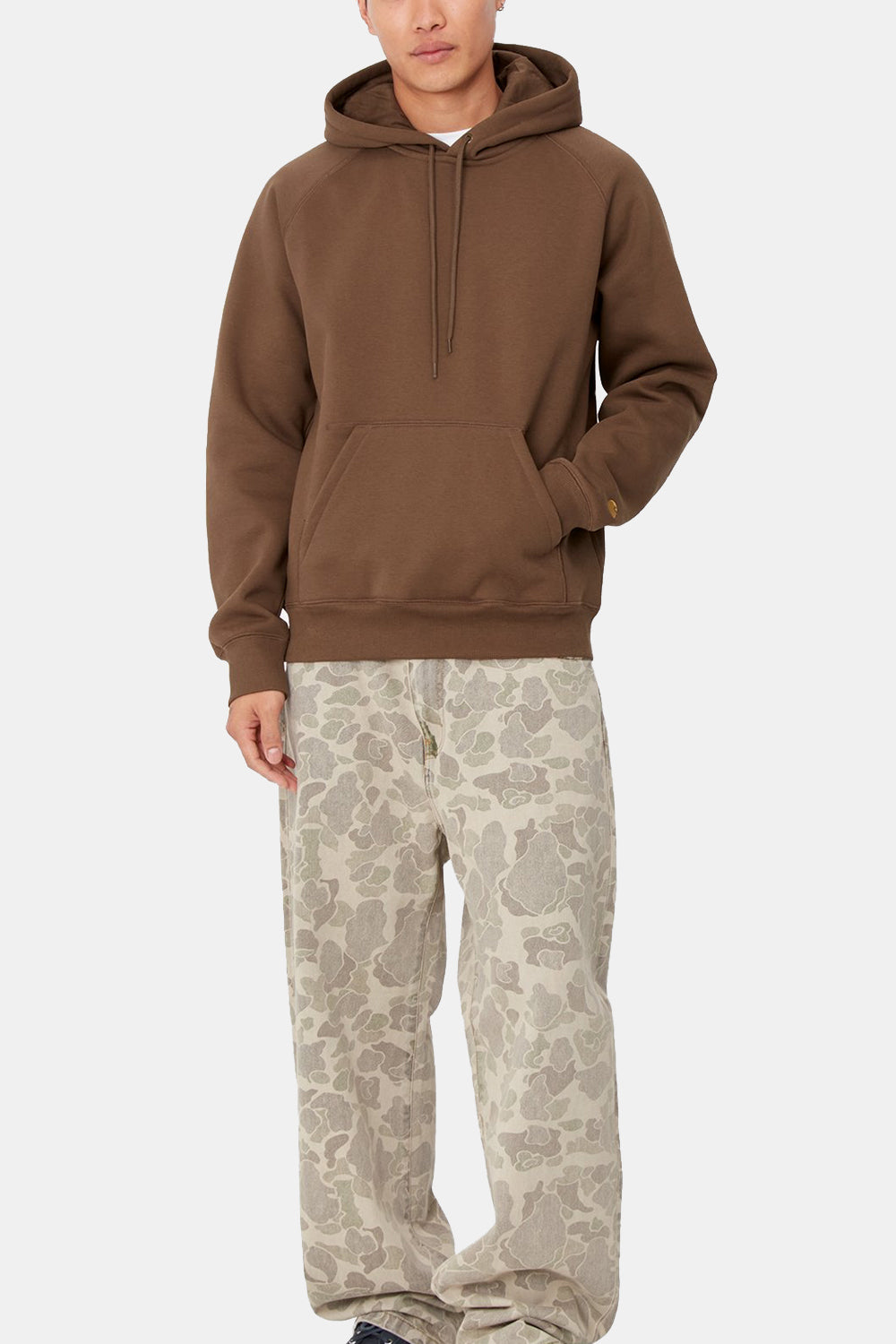 Carhartt WIP Hooded Chase -paita (suklaa/kulta)