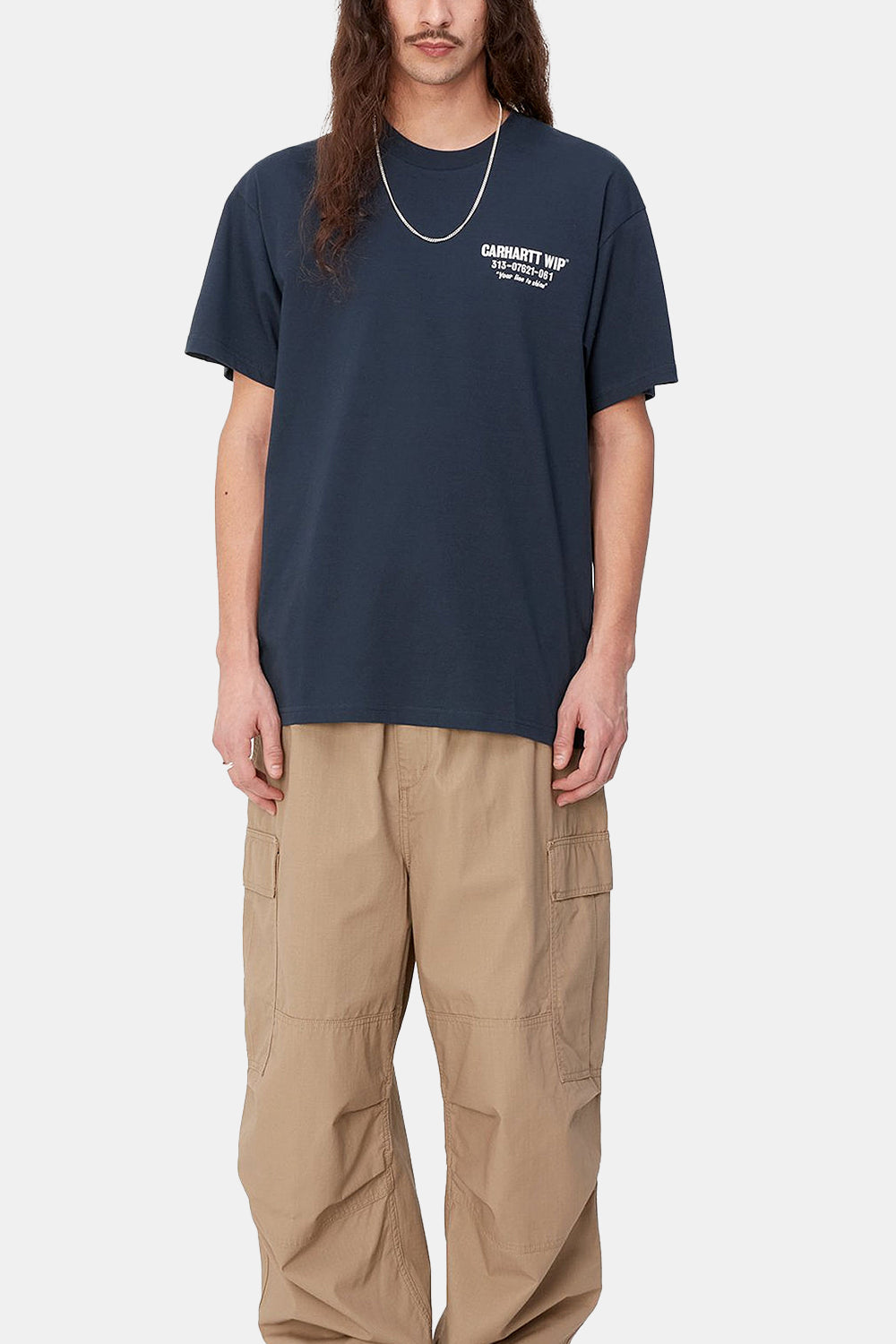 Carhartt WIP Short Sleeve Less Troubles T-Shirt (Blue/Wax)