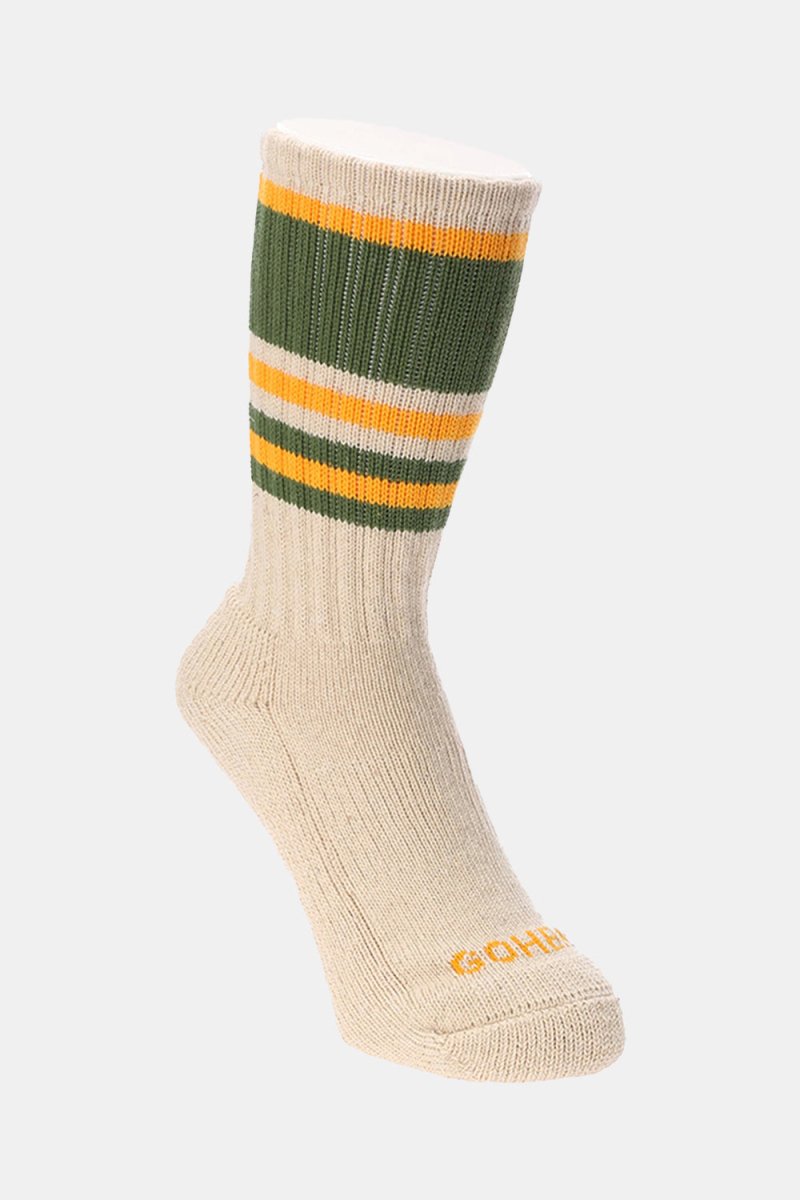 Anonymous Ism GOHEMP Random Line Pile Crew Sock (Green/Yellow) | Socks