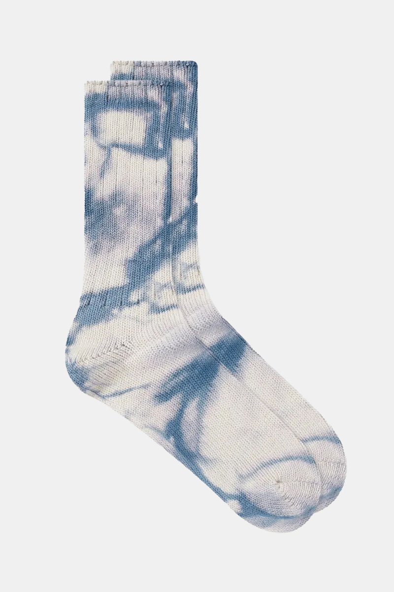 Anonymous Ism Uneven Dye Crew Socks (Blue/Beige) | Socks