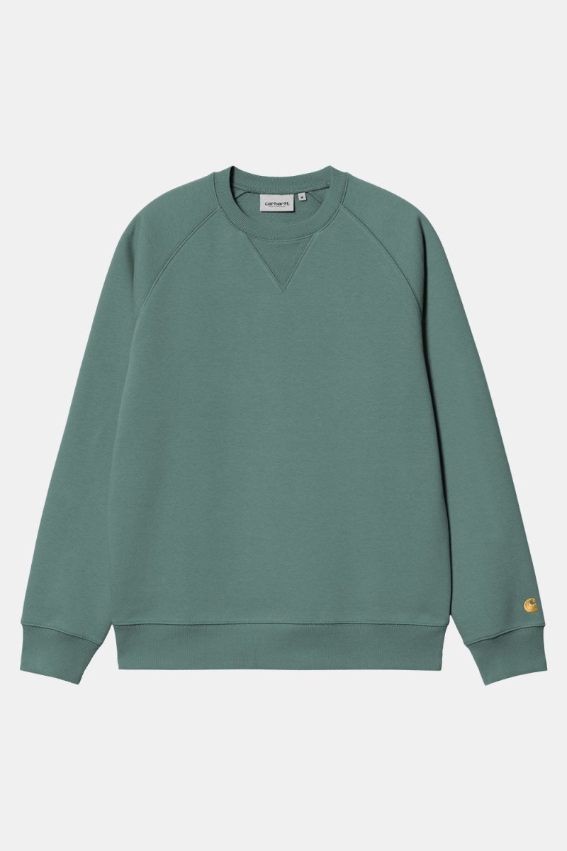 Carhartt WIP Chase Sweatshirt (Silver Pine/Gold) | Sweaters