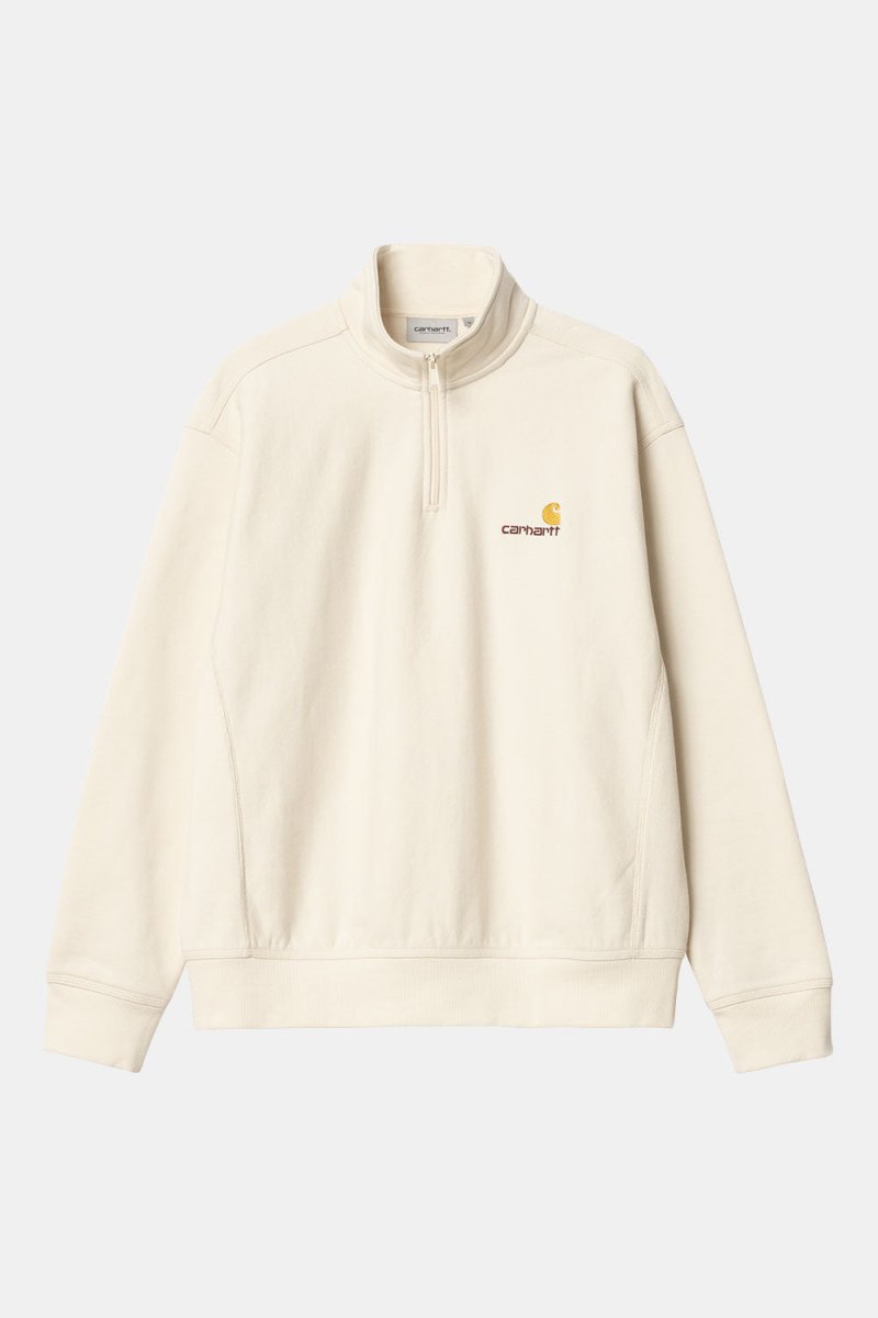 Carhartt WIP Half Zip American Script Sweatshirt (Natural) | Sweaters