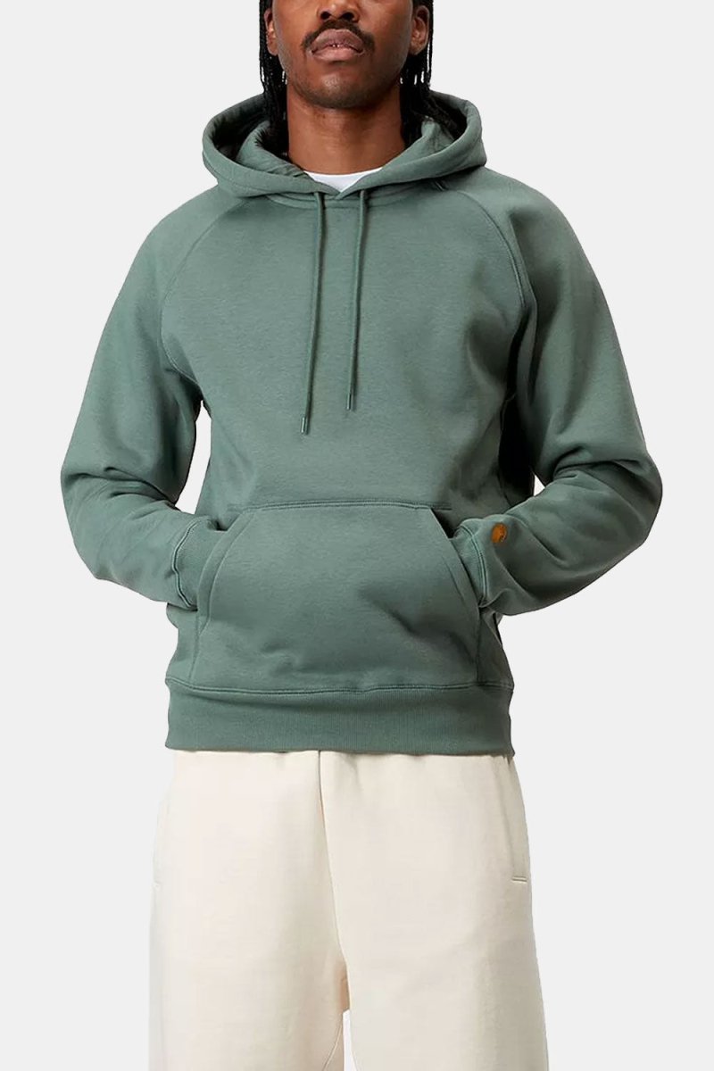 Carhartt WIP Hooded Chase Sweat (Silver Pine/Gold) | Sweaters