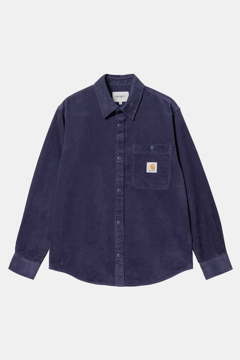 Carhartt WIP Long Sleeve Flint Shirt (Aura Rinsed) | Shirts