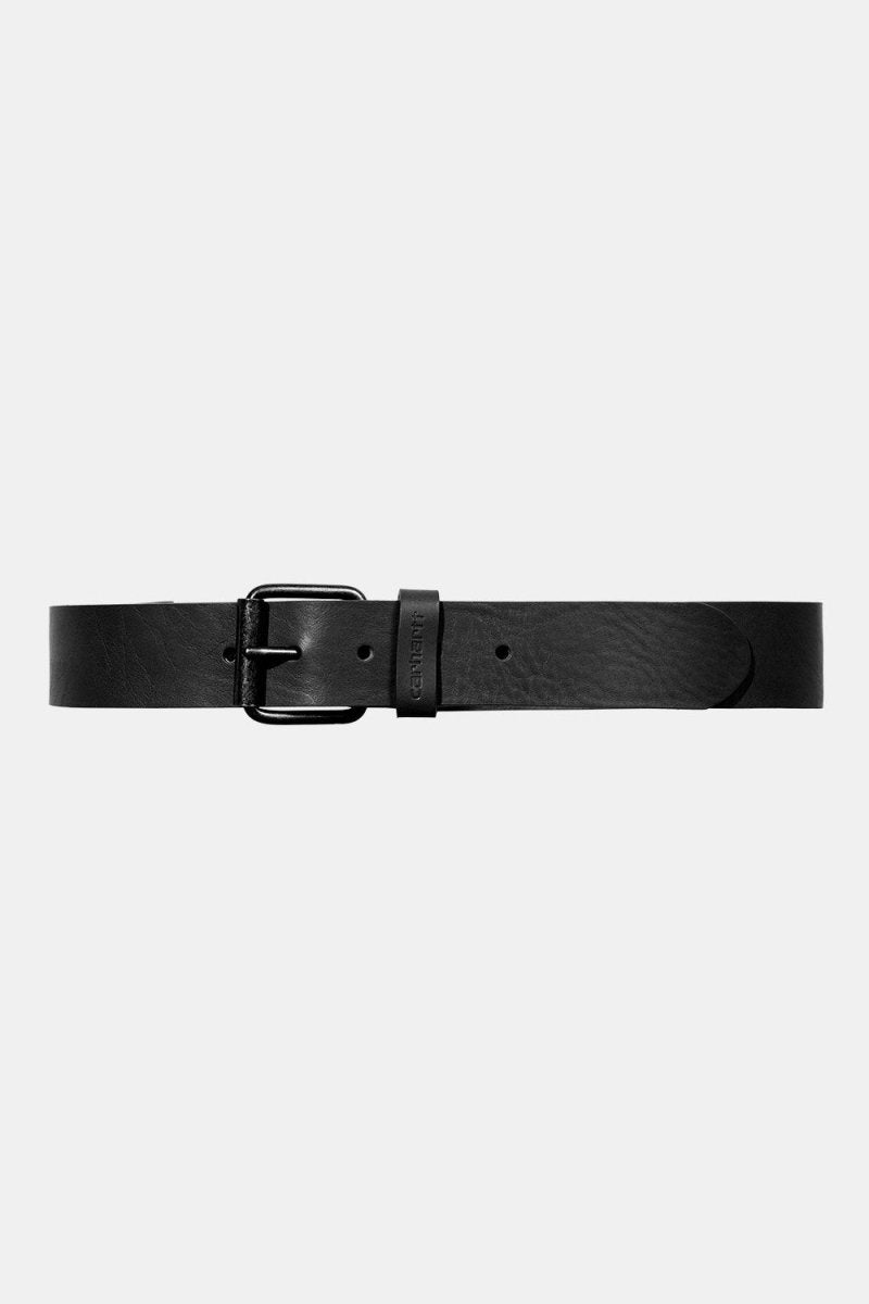 Carhartt WIP Script Belt Leather Belt (Black/Black) | Belts