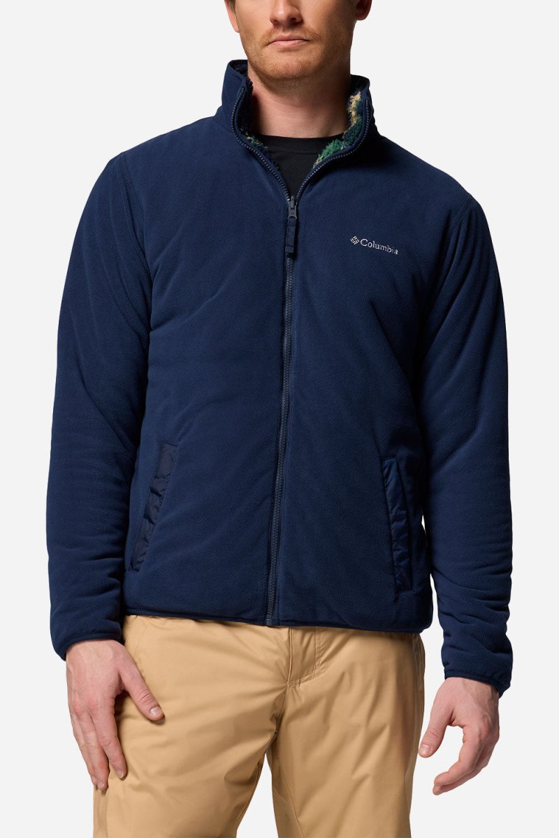Columbia Winter Pass™ Reversible Fleece (Collegiate Navy/Tracks) | Sweaters