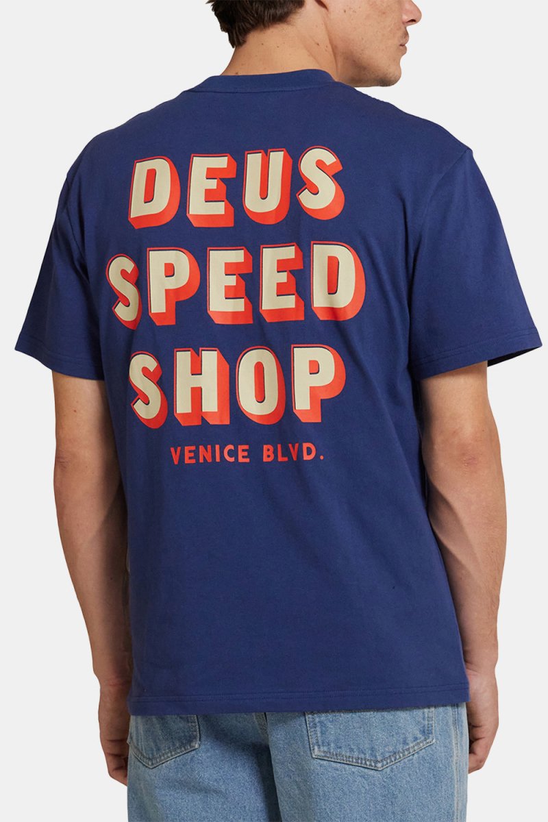 Deus Gaucho Tee Organic Cotton T-Shirt (Mechanic Blue) | T-Shirts