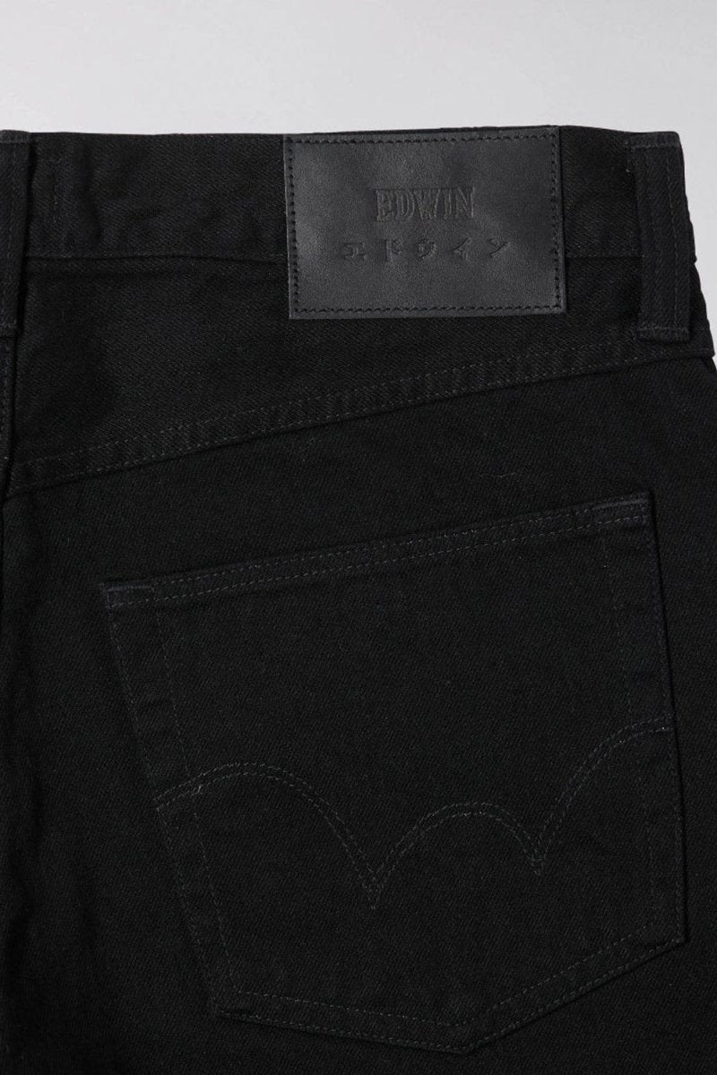 Edwin ED-55 Kaguya 13.4oz Black Rinsed Selvedge Denim (Black) | Jeans