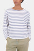 Folk Textured Stripe T-paita (Off White/Soft Blue) | Paidat