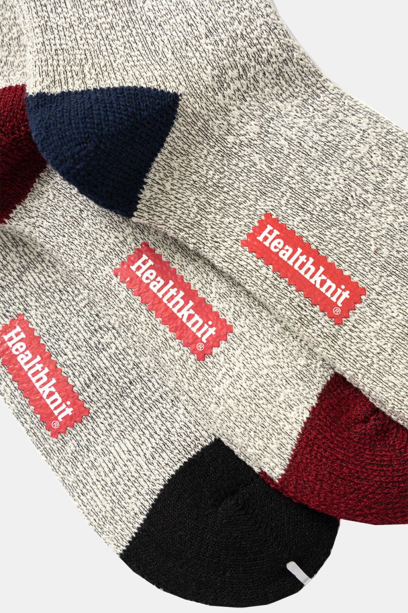 Healthknit 3 Pack Stripe Crew Socks (harmaa Multi) | Sukat