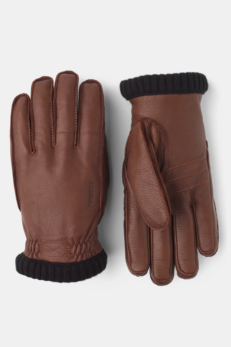 Hestra Deerskin Primaloft Rib Gloves (Chocolate) | Gloves