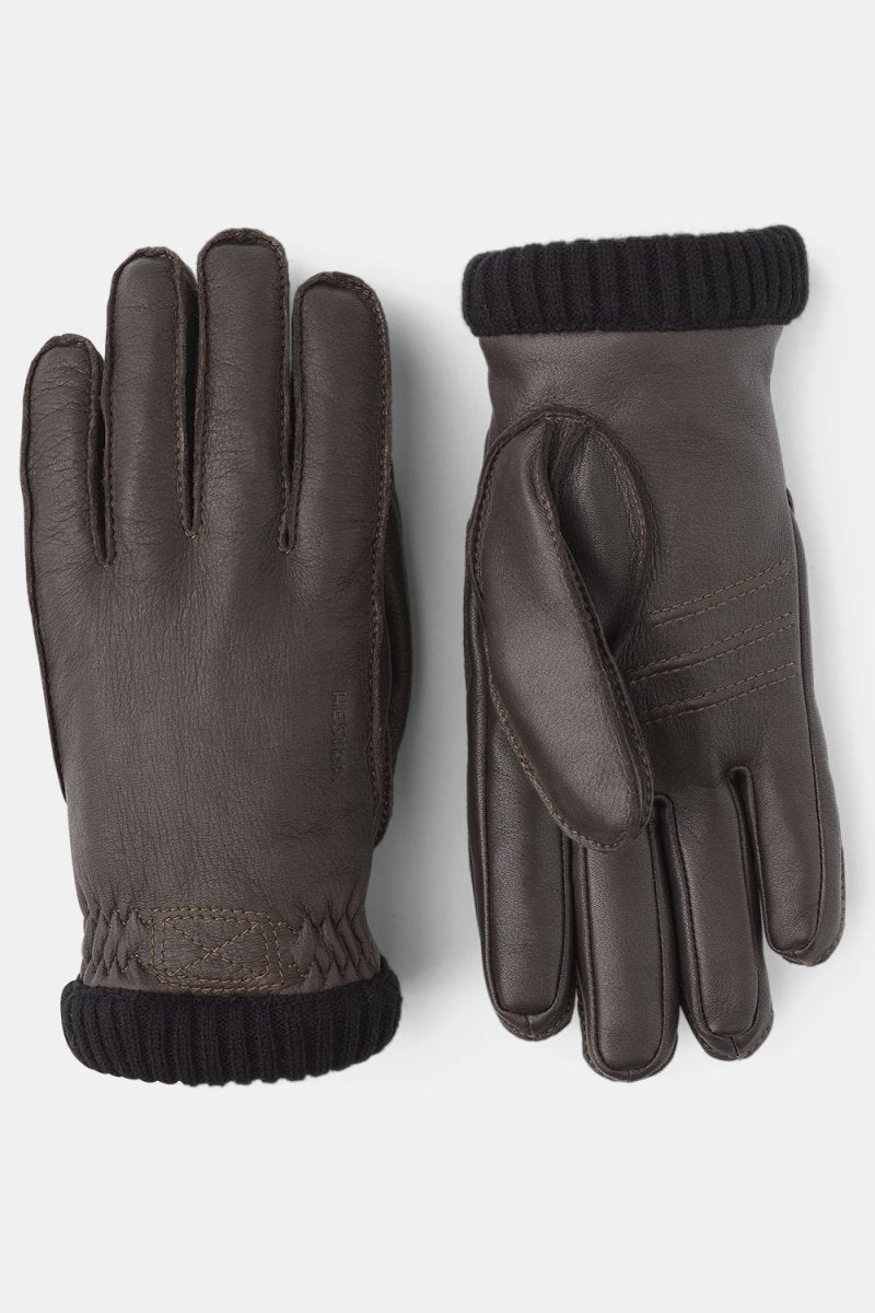 Hestra Deerskin Primaloft Rib Gloves (Dark Brown) | Gloves