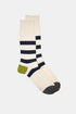 Kinari Recycled Cotton Mix Chunky Stripes Crew (Ecru/Navy) | Sukat