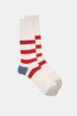 Kinari Recycled Cotton Mix Chunky Stripes Crew (valkoinen/punainen) | Sukat