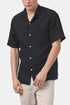 Portugalilainen flanelli Camp Collar -paita (musta) | Paidat