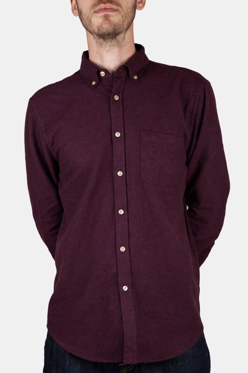 Portuguese Flannel Teca Shirt (Bordeaux Dark Red) | Shirts