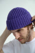 Superpehmeä lampaanvilla Fisherman Beanie - Heliotrope Purple | Hatut