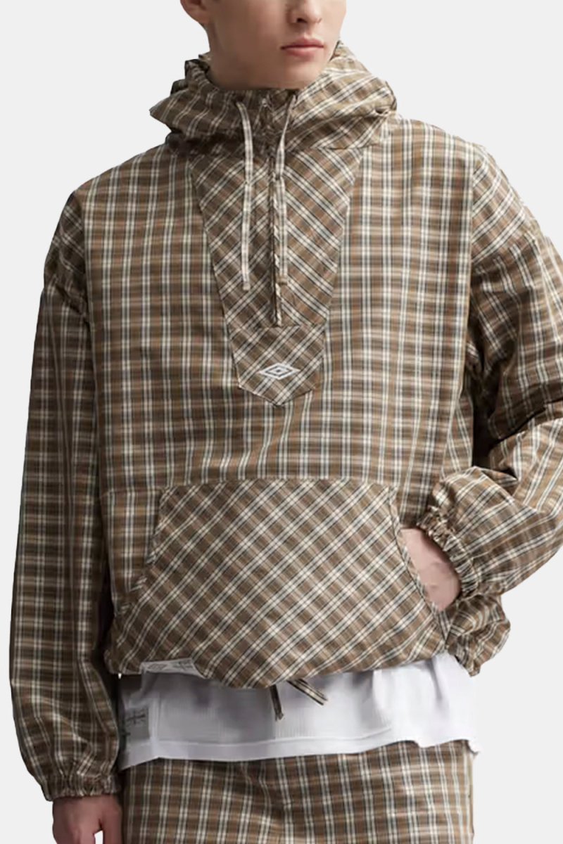 Umbro Masked Hood Plaid Shirt (Brown Beige) | Shirts