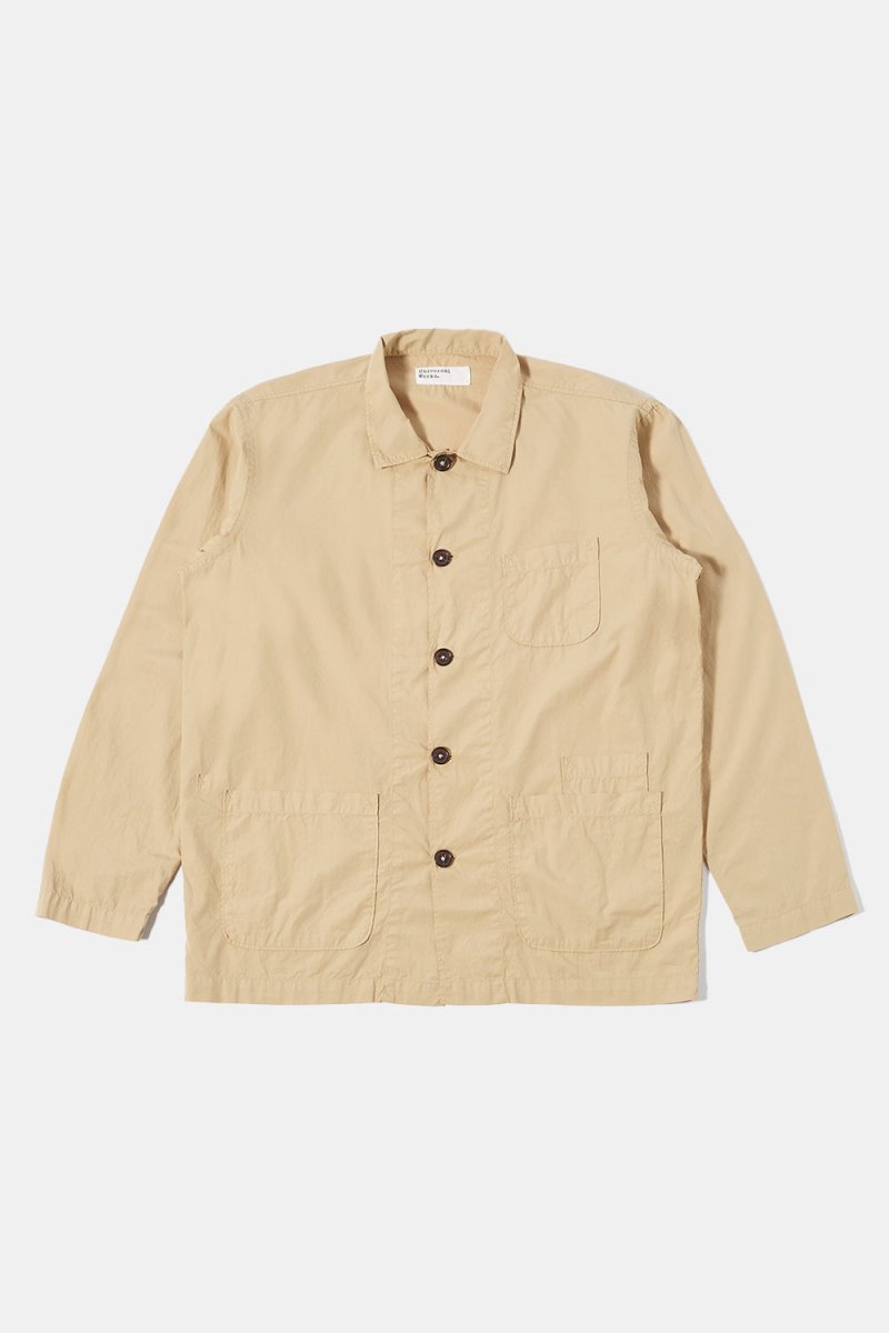 Universal Works Bakers Summer Poplin Overshirt (Sand) | Jackets