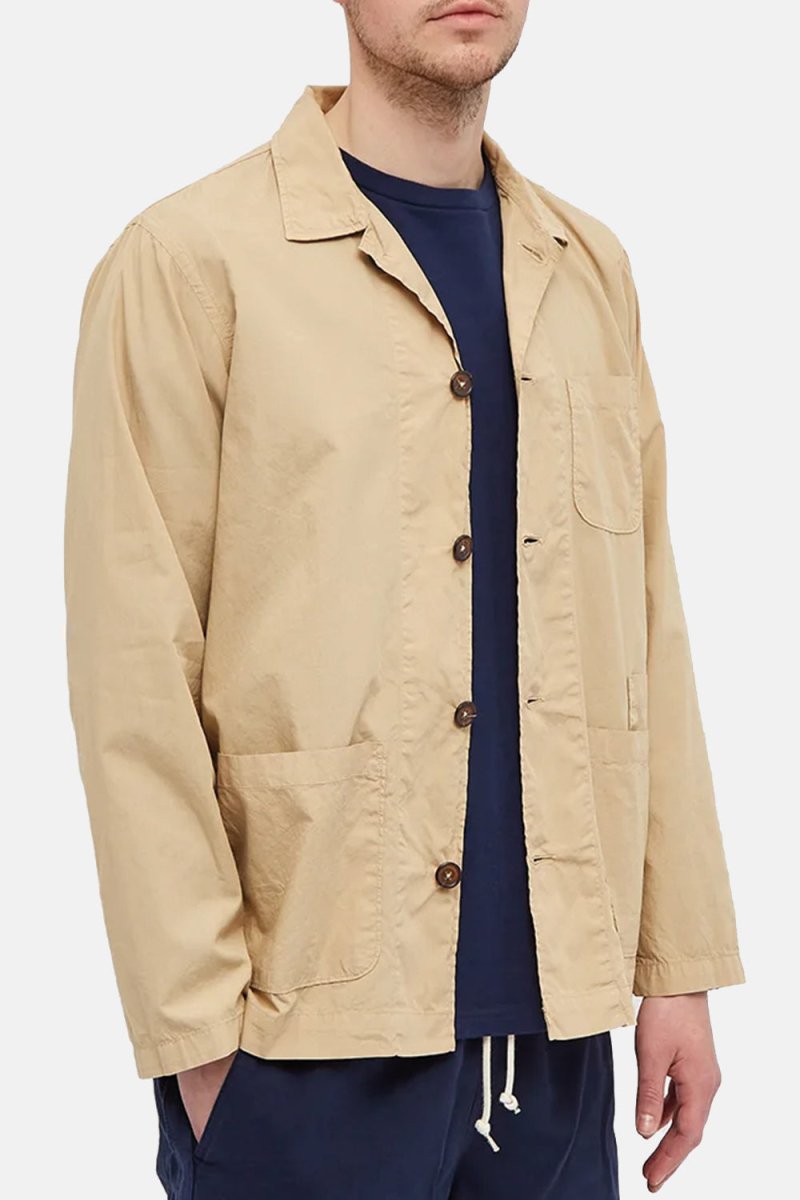 Universal Works Bakers Summer Poplin Overshirt (Sand) | Jackets