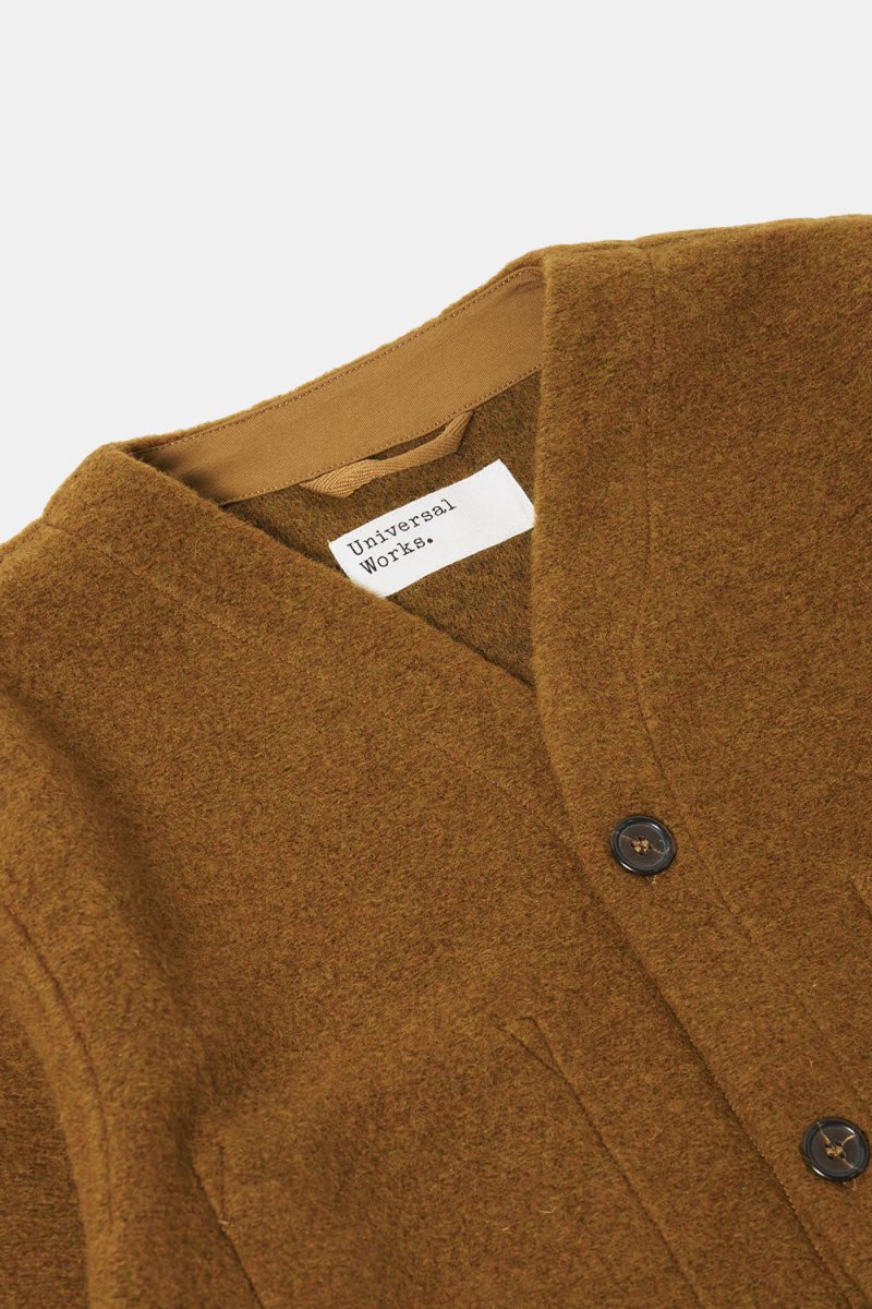 Universal Works Cardigan (Mustard Wool Fleece) | Knitwear