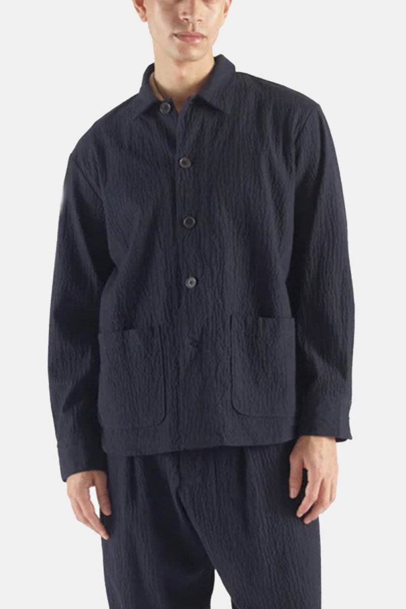 Universal Works Ospina Cotton Travail Overshirt (Dark Navy) | Jackets