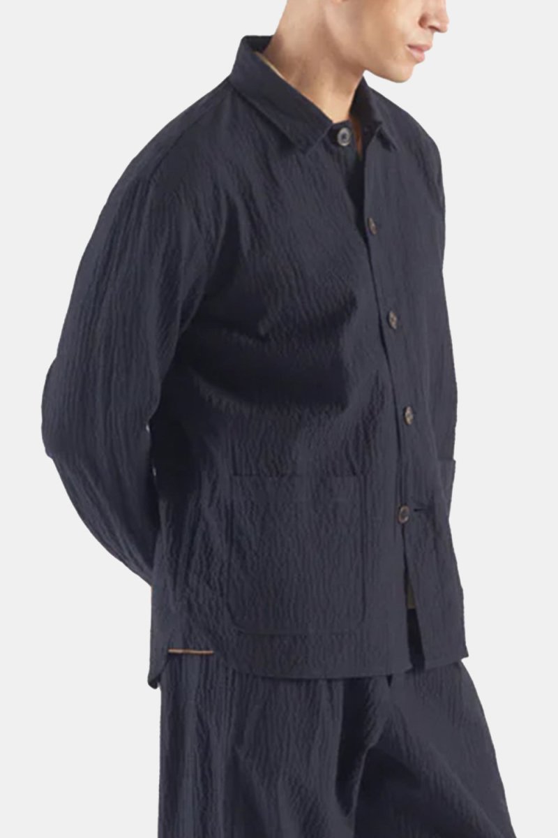 Universal Works Ospina Cotton Travail Overshirt (Dark Navy) | Jackets