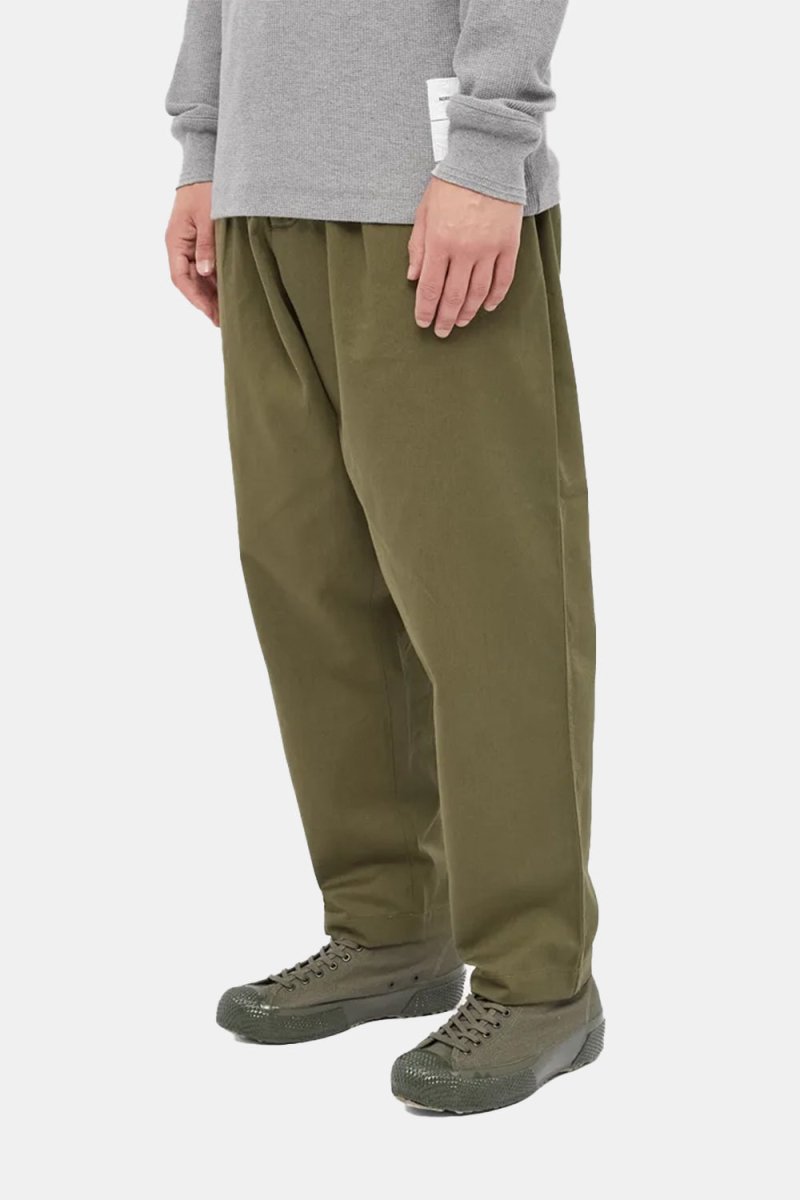 Universal Works Pleated Track Pant (Light Olive Twill) | Trousers