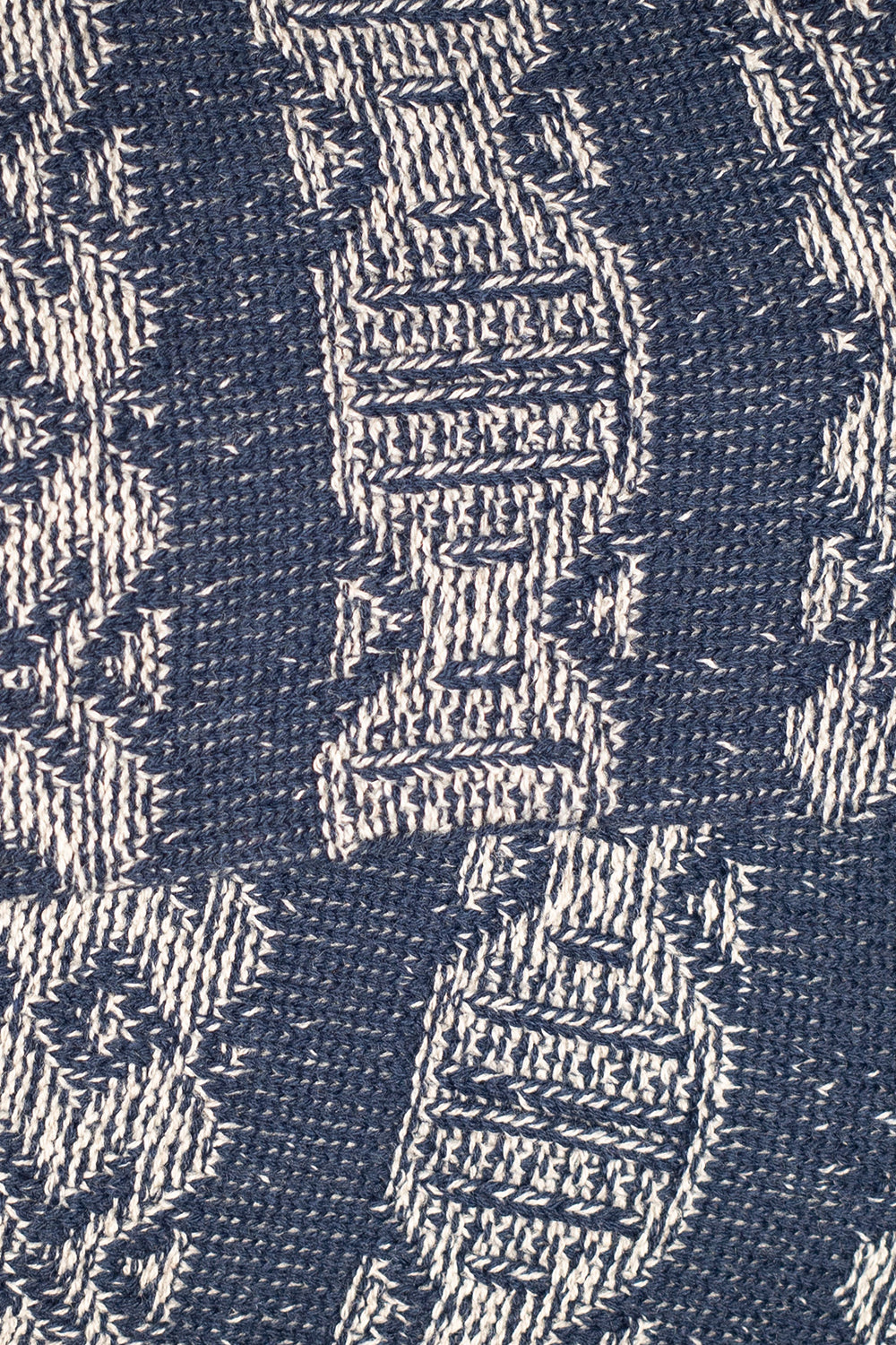 Kinari Recycled Cotton Links Pattern Crew (Navy) | Number Six